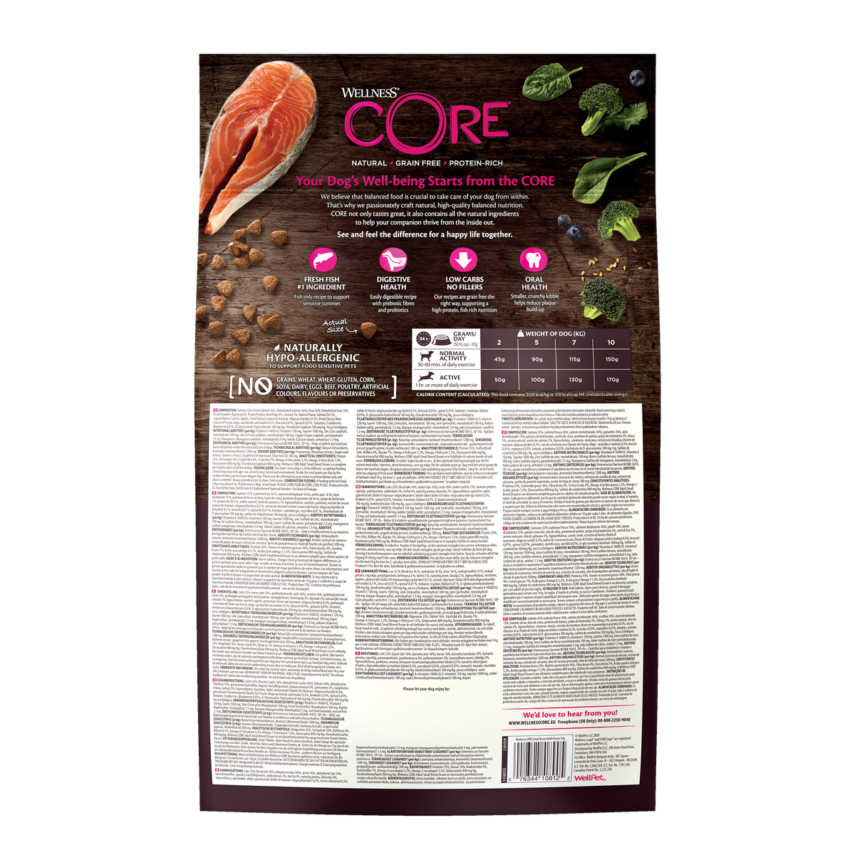 Wellness core 2025 grain free ingredients
