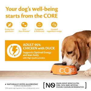 Wellness CORE Can 95% Chicken and Duck with Carrots 6 x 400g