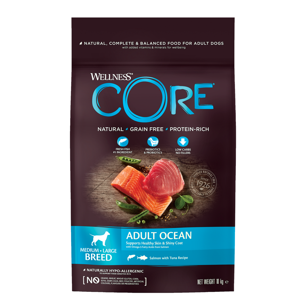 Wellness core deals fish dog food
