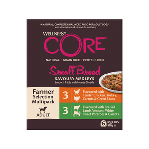 Wellness CORE Small Breed Savoury Medley Farmers Selection Multipack 6x85g