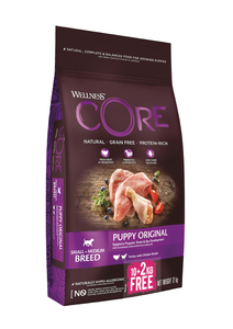 Wellness CORE Puppy Turkey with Chicken 10kg + 2KG FREE